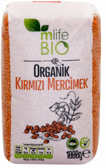 M Life Organik Kırmızı Mercimek 1 kg