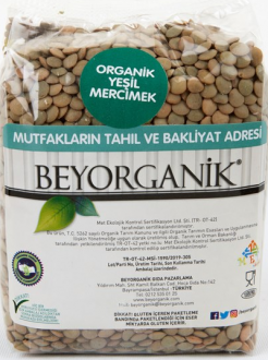 Beyorganik Organik Yeşil Mercimek 500 gr