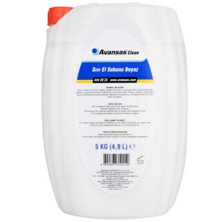 Avansas Clean Beyaz Sıvı Sabun 4.9 lt