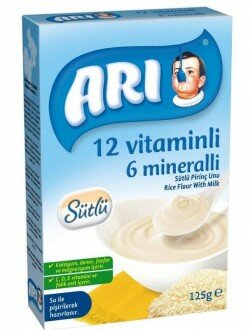 ARI 12 Vitaminli 6 Mineralli Sütlü Pirinçli 125 gr Kaşık Mama (125 gr)