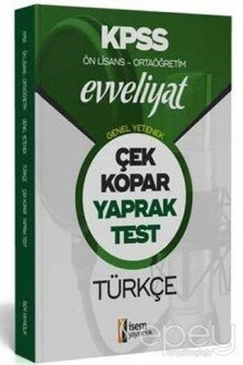 2020 Evveliyat KPSS Genel Yetenek Ortaöğretim Ön Lisans Türkçe Çek Kopar Yaprak Test