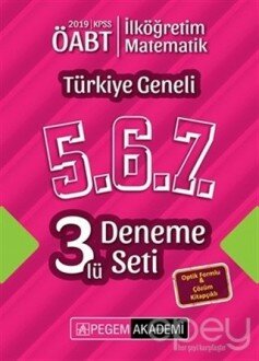 2019 KPSS ÖABT İlköğretim Matematik Öğretmenliği Türkiye Geneli Deneme (5.6.7) 3'lü Deneme Set