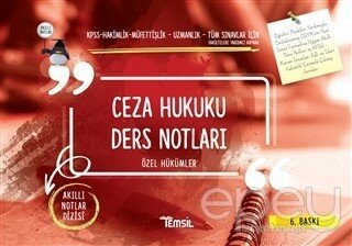 Ceza Hukuku Ders Notları - Özel Hükümler