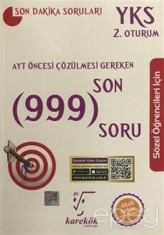 AYT Öncesi Çözülmesi Gereken Son 999 Soru Sözel Öğrenciler İçin