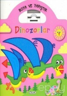 Boyama ve Yapıştır Dinozorlar (Pembe)