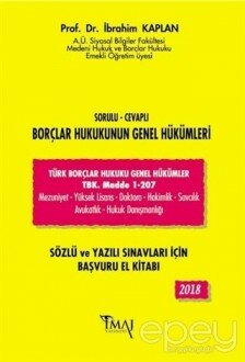 2018 Sorulu - Cevaplı Borçlar Hukukunun Genel Hükümleri