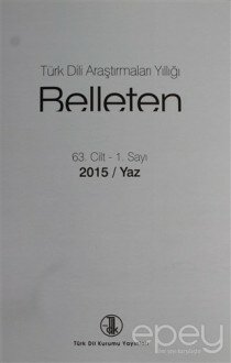 Türk Dili Araştırmaları Yıllığı - Belleten 2015 / Yaz