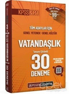 2020 KPSS Genel Yetenek - Genel Kültür Vatandaşlık 30 Deneme