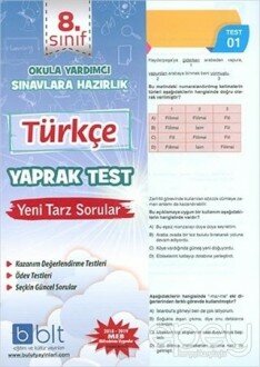 8. Sınıf Türkçe Yaprak Test