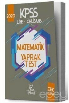 2020 KPSS Lise Önlisans Matematik Yaprak Test