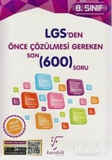 8. Sınıf LGS'den Önce Çözülmesi Gereken Son 600 Soru