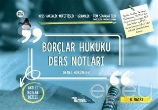 Borçlar Hukuku Ders Notları - Genel Hükümler