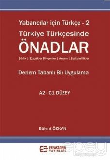 Yabancılar İçin Türkçe - 2 Türkiye Türkçesinde Önadlar