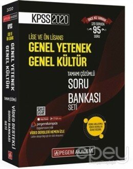 2020 KPSS Lise ve Önlisans Genel Yetenek Genel Kültür Tamamı Çözümlü Soru Bankası Seti