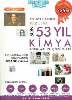 TYT AYT Hazırlık Son 53 Yıl Kimya Çıkmış Soruları ve Çözümleri