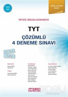 TYT Çözümlü 4 Deneme Sınavı - Mavi Seri