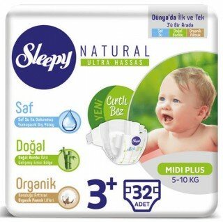 Sleepy Natural 3+ Beden Bebek Bezi