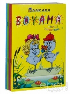 Renkli Çıkartmalı Yapıştırmalı Boyama Seti 5 Kitap