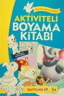 Aktiviteli Boyama Kitabı 5 Yaş - Hayvanlar Mavi Kitap