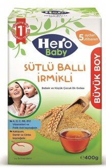 Hero Baby Sütlü Ballı İrmikli 400 gr Kaşık Mama (400 gr)