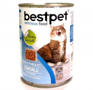 Bestpet Parça Etli Somon Balıklı 415 gr Kedi Maması