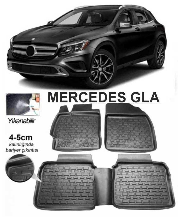 3D KAUÇUK PASPAS MERCEDES GLA SERİSİ UYUMLU SİYAH PS145