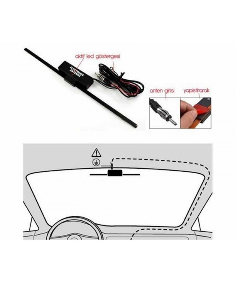 Zendar Elektronik Anten Cam İçi Y-400 Kod:0035001