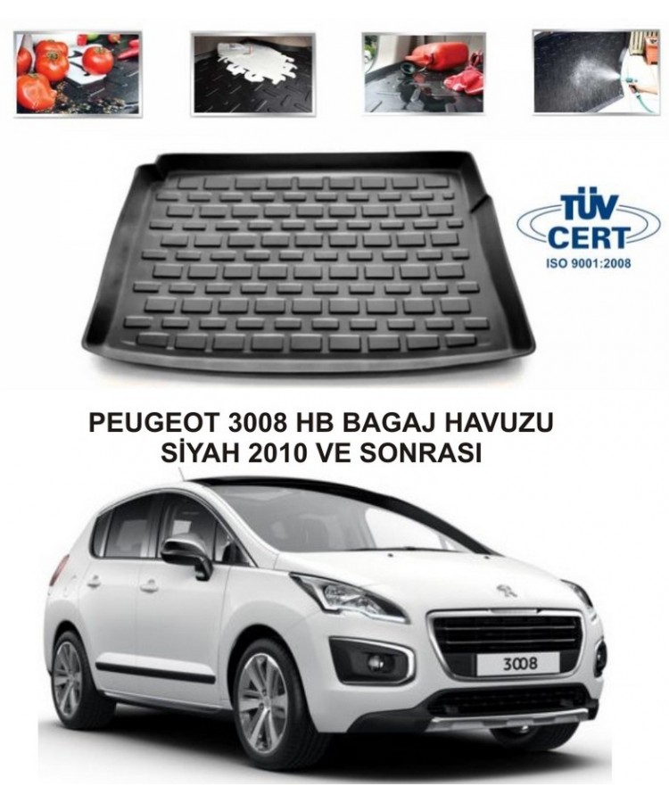 PEUGEOT 3008 HB BAGAJ HAVUZU SİYAH 2010 VE SONRASI