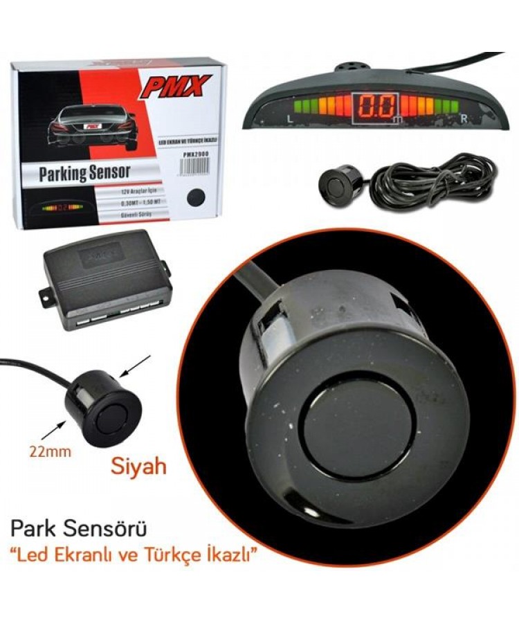 PARK SENSÖRÜ LED EKRANLI TÜRKÇE SESLİ SİYAH KOD:ITH1178