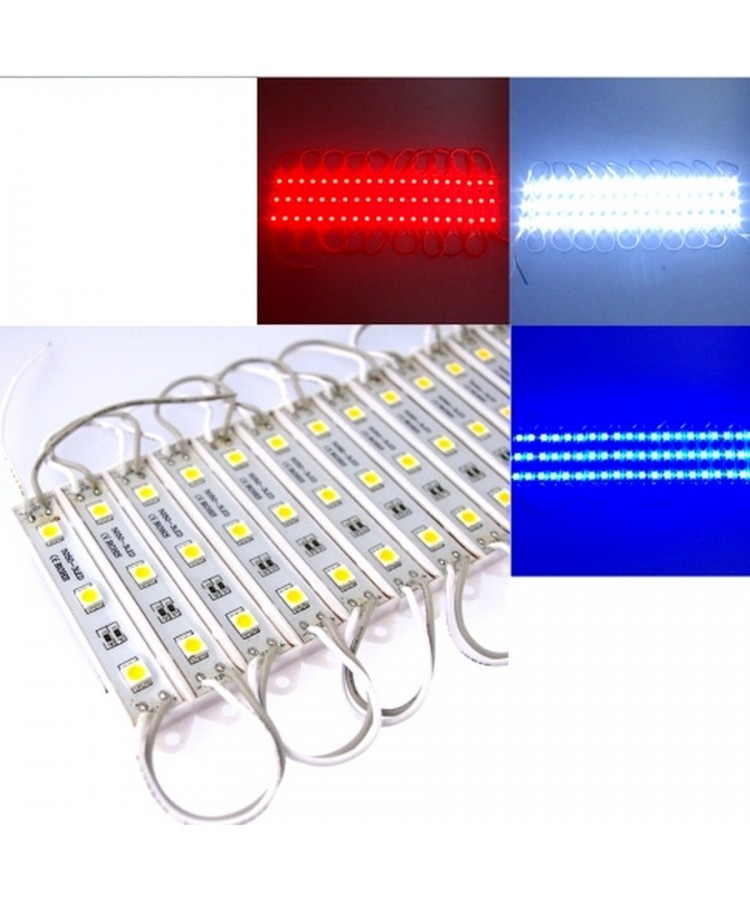 Modül Led 3 Ledli Kırmızı 12v 1,5cmx8cm Kod:MDL3K