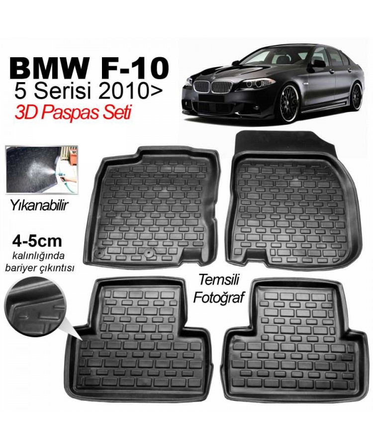 3D PASPAS BMW 5 SERİ 2011-2014  F10 UYUMLU SİYAH 101424-1