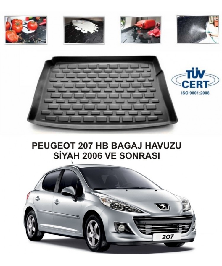 PEUGEOT 207 HB BAGAJ HAVUZU SİYAH 2006 VE SONRASI