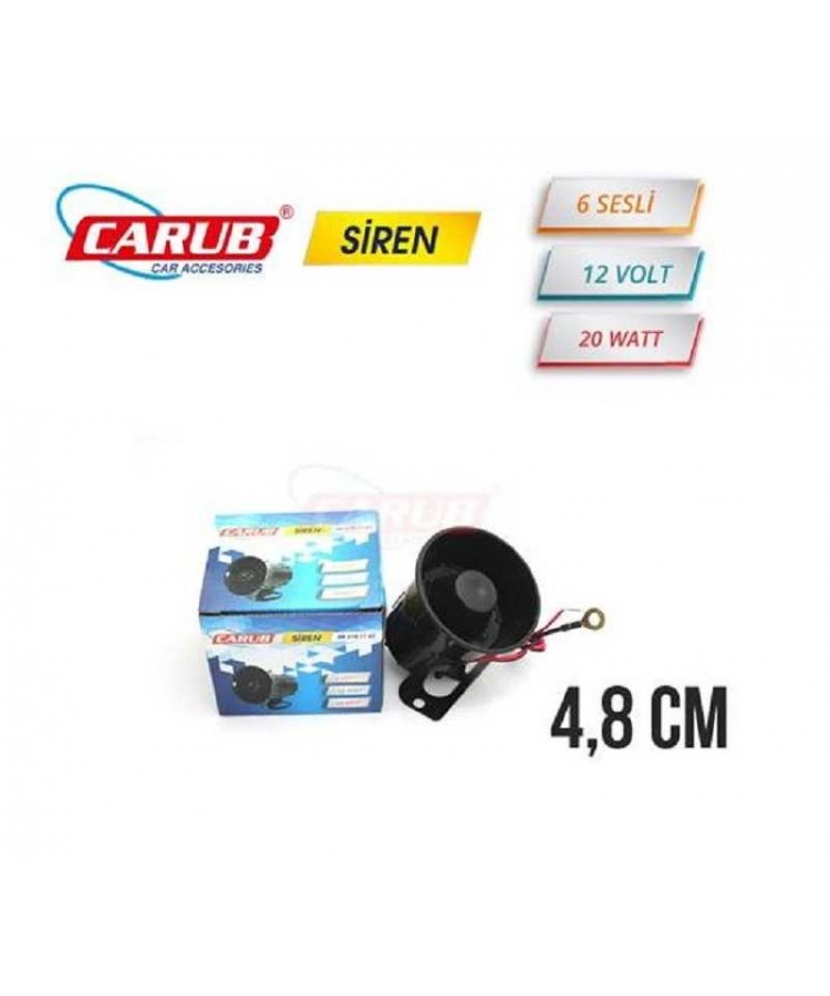 6 Sesli Siren Çap 4,8cm 12v 20w Kod:2741107