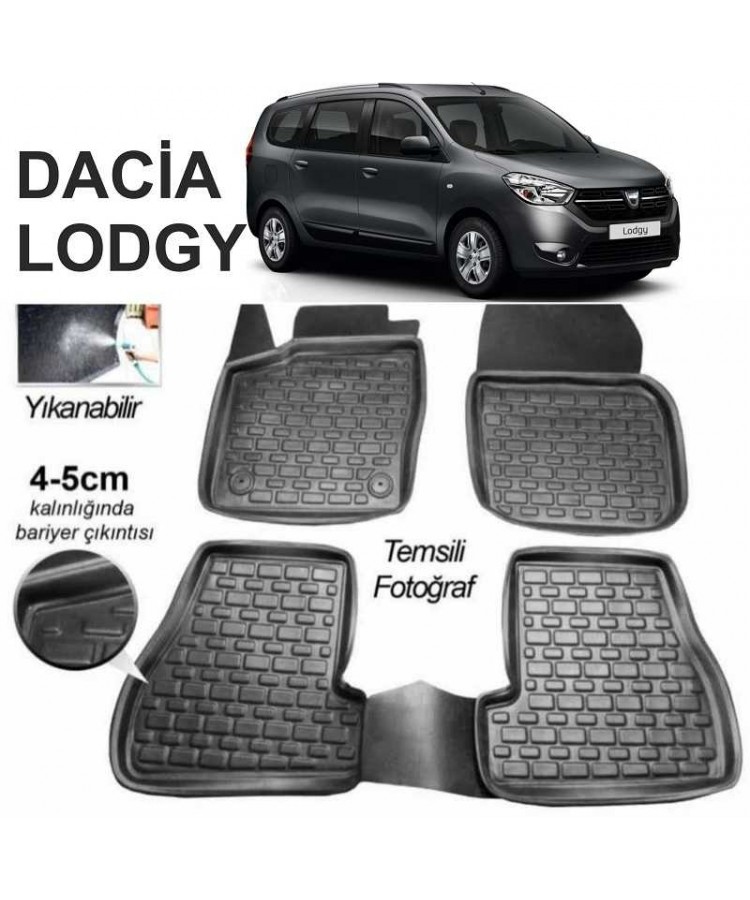 3D KAUÇUK PASPAS DACIA LODGY UYUMLU SİYAH 1014281