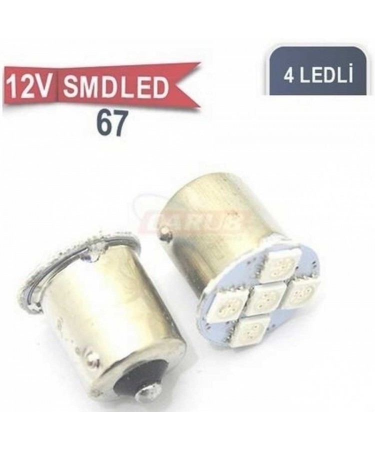 67 Ampul Led Mavi 12v SMD 4 Power Led  Kod: 0403013