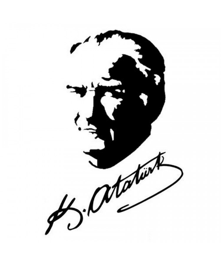 Mustafa Kemal Atatürk  Resim ve İmzası 25cmx15cm   Siyah 800701024