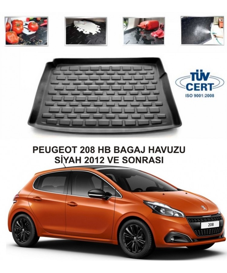 PEUGEOT 208 HB BAGAJ HAVUZU SİYAH 2012 VE SONRASI