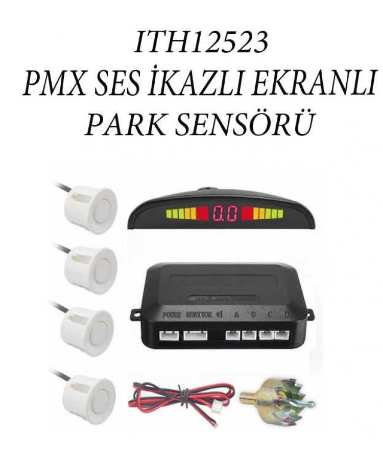 Park Sensörü PMX2940 YARIM AY EKRANLI BİBİP SESLİ BEYAZ ITH12523